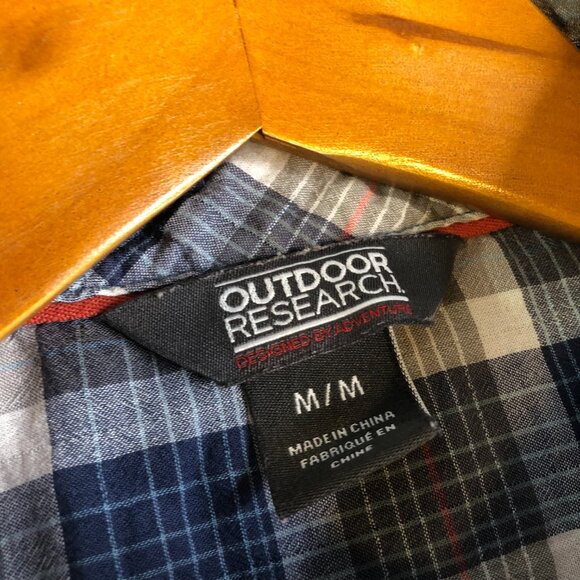 Outdoor Research Shirt Mens Medium Plaid Short Sleeve Pocket Hiking Lightweight - Picture 2 of 7